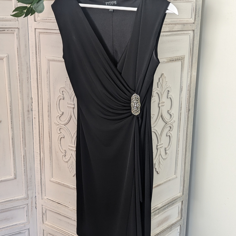 Vintage Black Dress with Embellishment